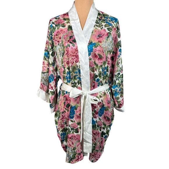 Vintage Gold Label Victoria's Secret Floral Robe One Size Elegant Feminine - Picture 4 of 14